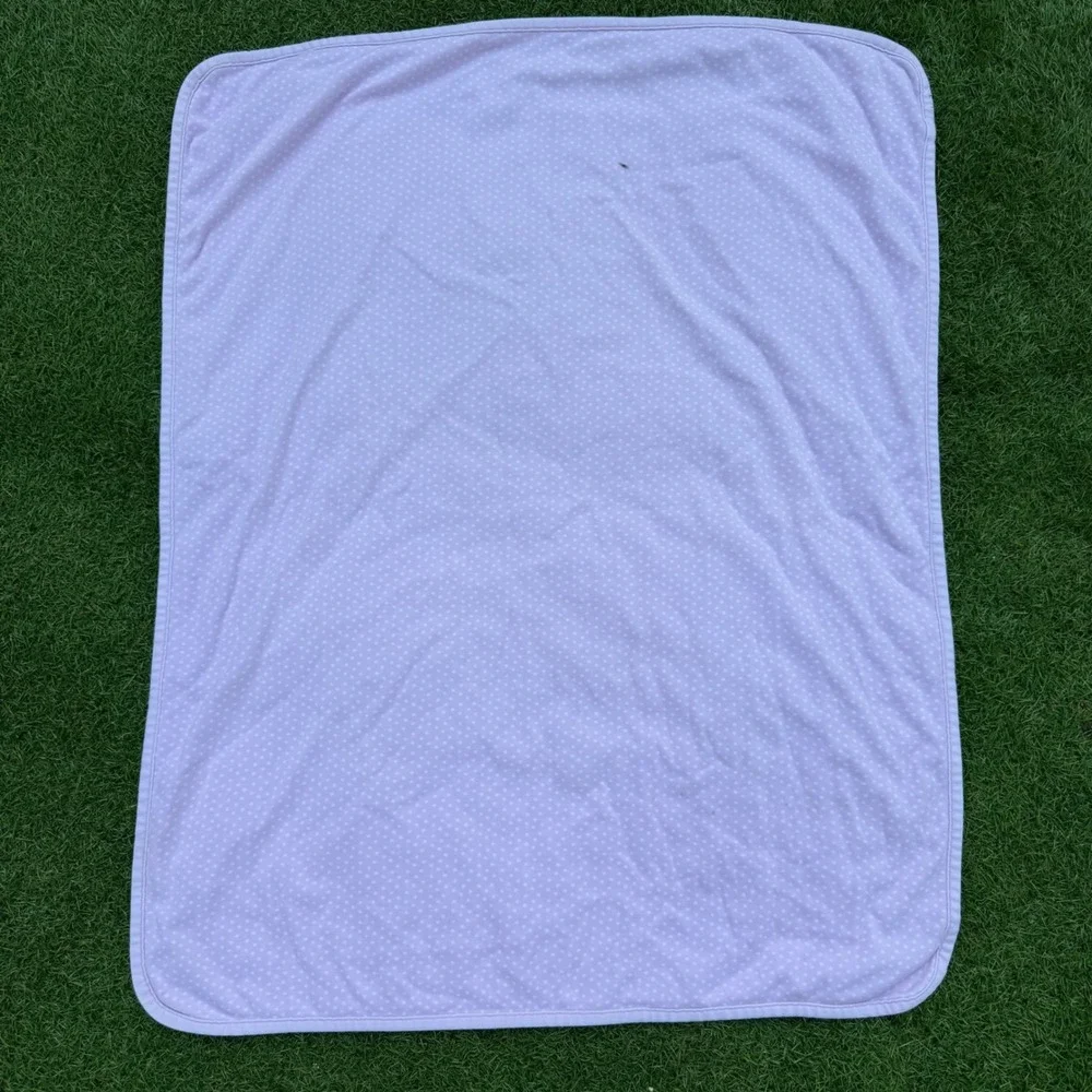 Vtg Gymboree 1998 Snow Angel Baby Blanket Floral Polka Dot Reversible Cotton